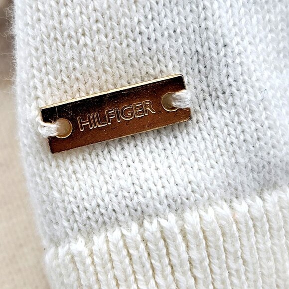 Tommy Hilfiger Womens Striped Cardigan With Pearl Accents 100% Pima Size M - Picture 13 of 16